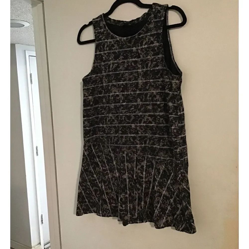 NWOT~Black Multi Print Casual Skater Dress